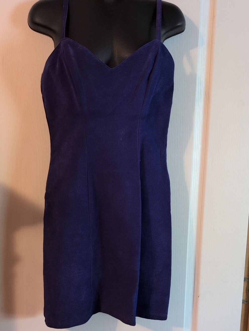 Dark Periwinkle Suede Tailored Mini Dress